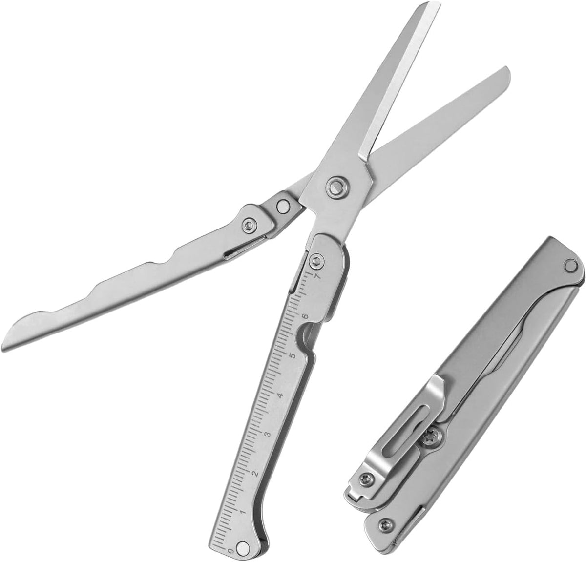 ✂️ Hosday® 2-in-1 Foldable EDC Scissors with Built-In Ruler