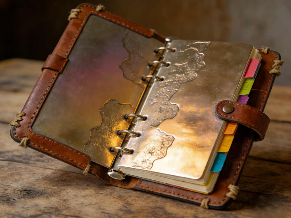 Vintage Leather Ring Binder Notebook