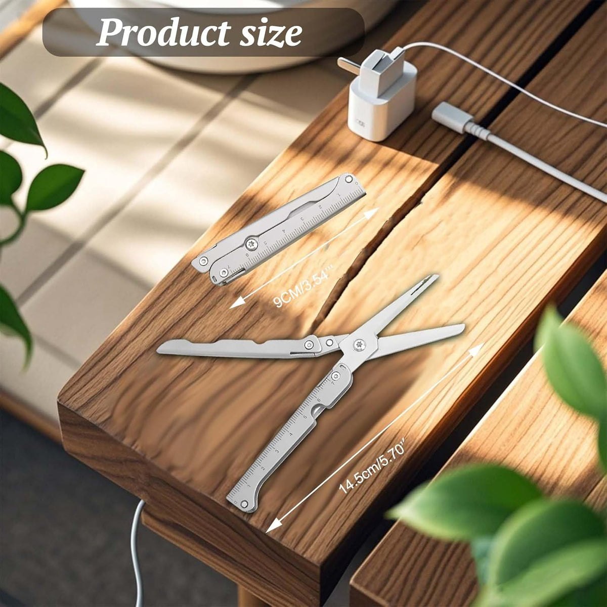 ✂️ Hosday® 2-in-1 Foldable EDC Scissors with Built-In Ruler