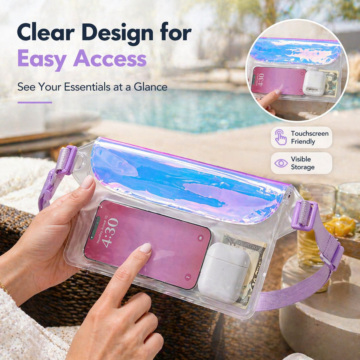 🚗 NUR HEUTE: 75 % RABATT ✨🌊 Hosday® Clear Waterproof Fanny Pack 2-Pack –Secure, and Ready for All Your Water Activities
