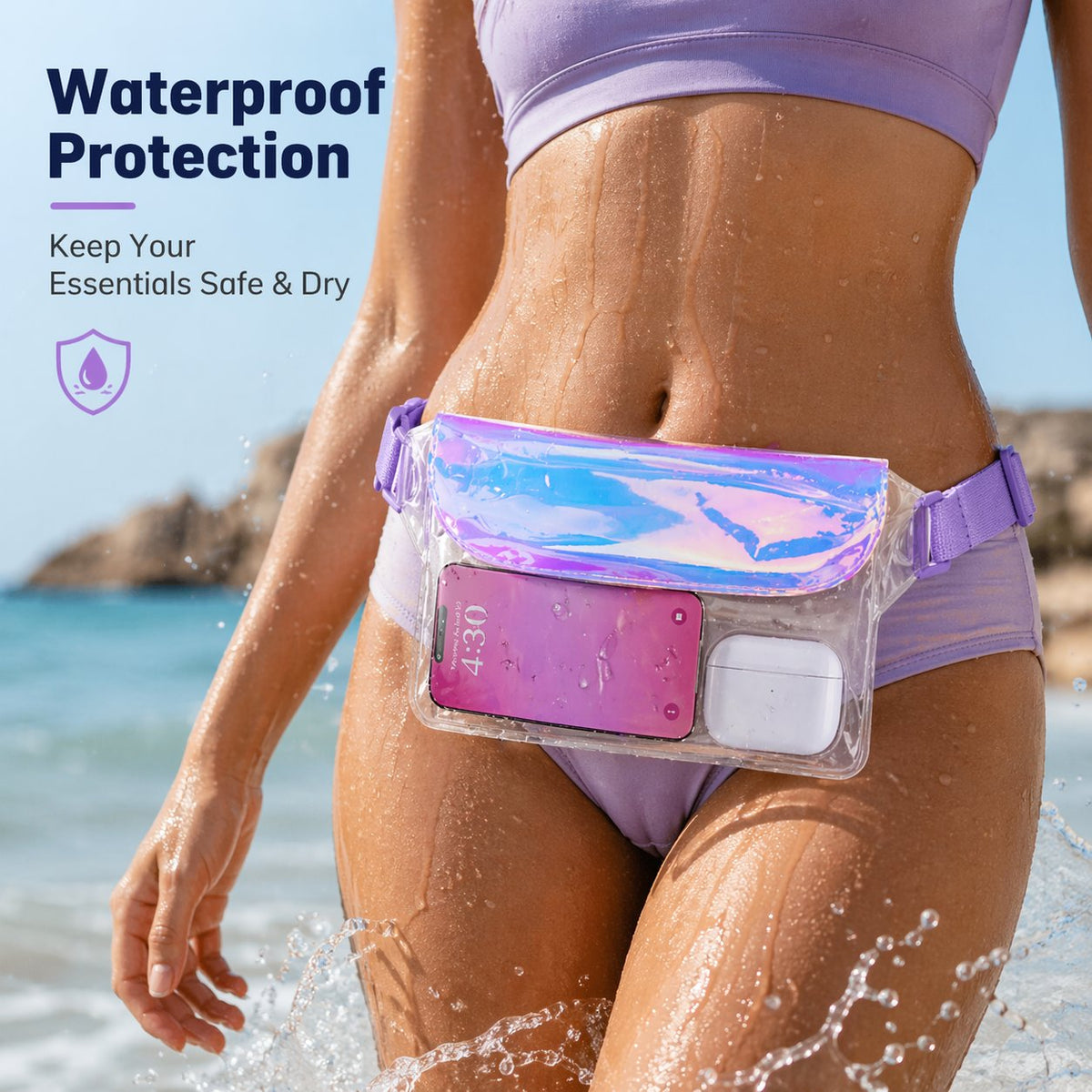 🚗 NUR HEUTE: 75 % RABATT ✨🌊 Hosday® Clear Waterproof Fanny Pack 2-Pack –Secure, and Ready for All Your Water Activities