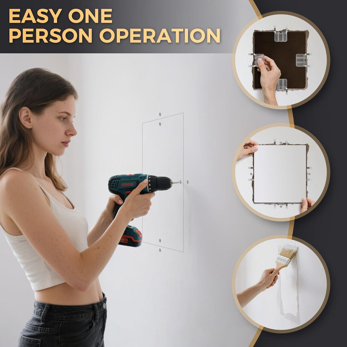 🔥LAST DAY 49% OFF - 🛠️🔩Hosday® Drywall Repair Clips Kit - No-Stud Wall Patch Support