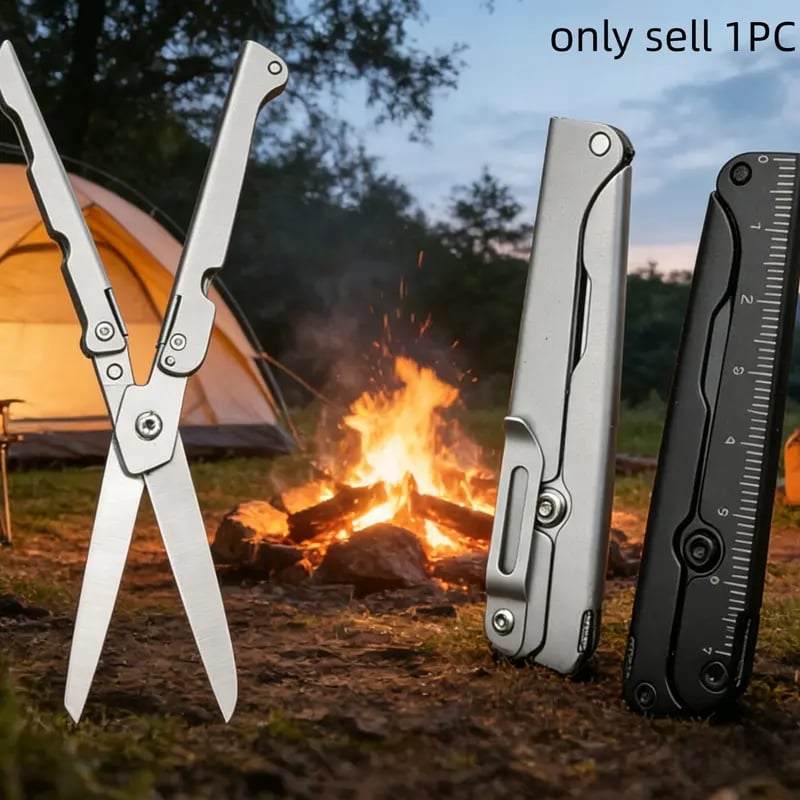 ✂️ Hosday® 2-in-1 Foldable EDC Scissors with Built-In Ruler