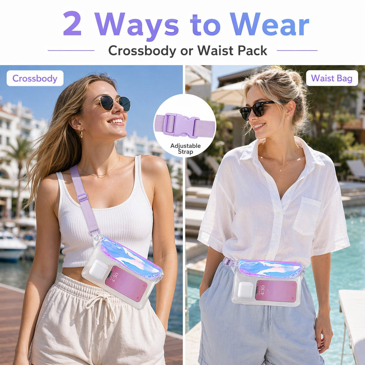 🚗 NUR HEUTE: 75 % RABATT ✨🌊 Hosday® Clear Waterproof Fanny Pack 2-Pack –Secure, and Ready for All Your Water Activities